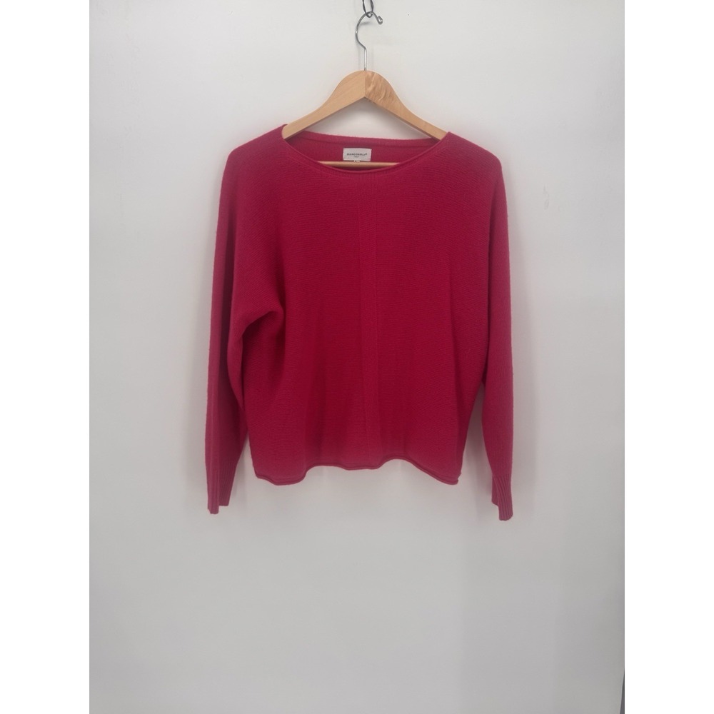 Bianco & Blu Sweater‎ Pullover Size S Cashmere Silk Wool Blend Pink Crew Italy